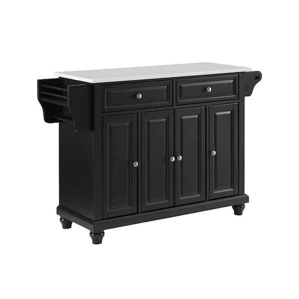 CROSLEY FURNITURE Cambridge Black Full Size Kitchen Island/Cart with Granite Top