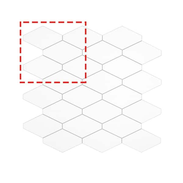 sunwings White 6 in. x 6 in. Hexagon SPC Peel and Stick Backsplash Wall Tile (1-Pack, 0.25 sq. ft.)