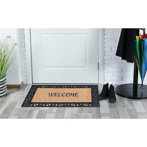 https://images.thdstatic.com/productImages/51168a9f-d728-4182-b041-646cd68a6762/svn/black-beige-a1-home-collections-door-mats-aihome200030-welcome-black-1f_600.jpg