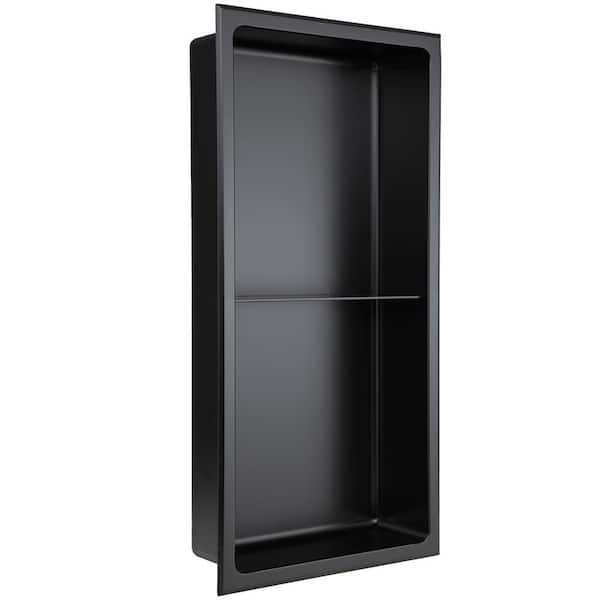 AKDY 8-in x 36-in Matte Black Stainless Rectangular Shower Niche in the Shower  Shelves & Accessories department at