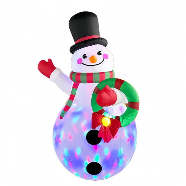 8 ft. Inflatable Snowman Decor with Rotating LED Lights and Outdoor Design for Yard Lawn Holiday Decorations (1-Pack)