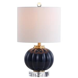Pearl 17 .5 in. Navy/Brass Gold Glass/Crystal LED Table Lamp