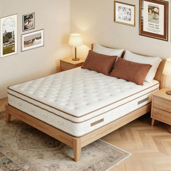 YINIX King Medium Firm 12 in. Pillow Top Cooling Gel Hybrid