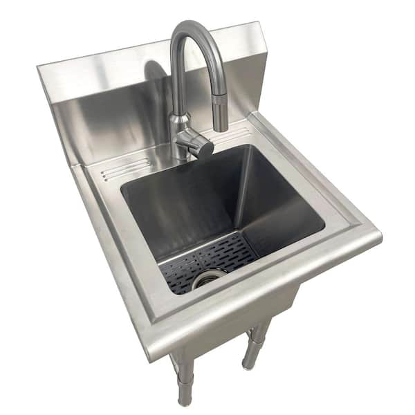 Commercial 18 Utility Sink w/ Faucet (Stainless Steel)