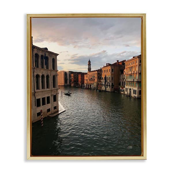 Stupell Industries Venice Canal Architecture by Max Blakesberg Studios Gold Floater Frame Nature Graphic Art Print 21 in. x 17 in.