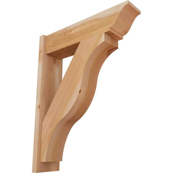 Ekena Millwork 8 in. x 36 in. x 28 in. Fuston Traditional Smooth Western Red Cedar Outlooker