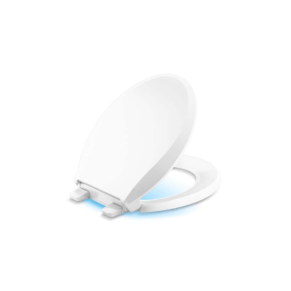 Home + Solutions Nightlight Round White Plastic Toilet Seat at