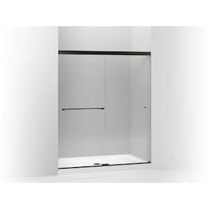 Revel 59.625 in. W x 76 in. H Sliding Frameless Shower Door in Anodized Dark Bronze with Crystal Clear Glass