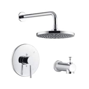 Kree Single Handle 1-Spray Tub and Shower Faucet 1.8 GPM with Pressure Balance in. Polished Chrome (Valve Included)