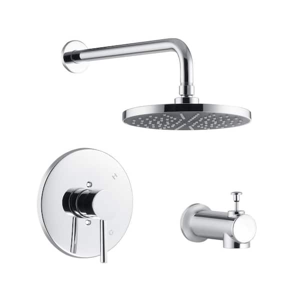 Ultra Faucets Kree Single Handle 1-Spray Tub and Shower Faucet 1.8 GPM with Pressure Balance in. Polished Chrome (Valve Included)
