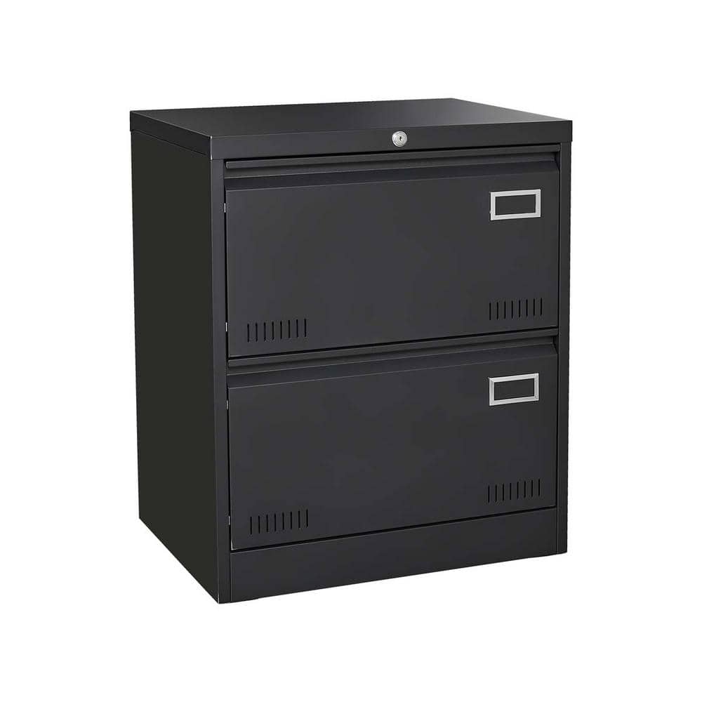 23.62 in. W x 17.71 in. D x 28.5 in. H Black Metal Linen Cabinet Filing Cab