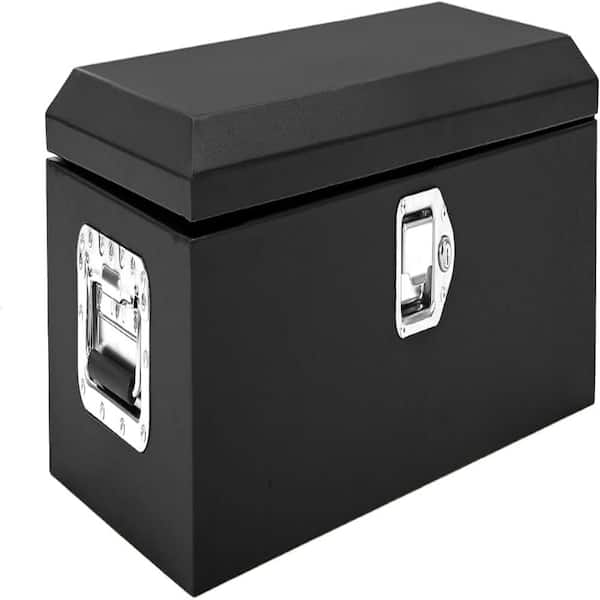 20x12x10 in. Black Lockable Truck Tool Box, Steel Storage Chest ,Heavy-Duty Powder Coated Organizer for RV, Trailer