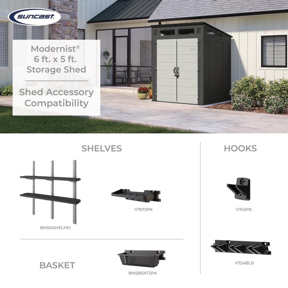 Black Modernist 6x5 ft Storage Shed with Windows