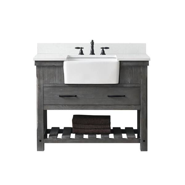 SUDIO Wesley 42 in. W x 22 in. D Bath Vanity in Weathered Gray with