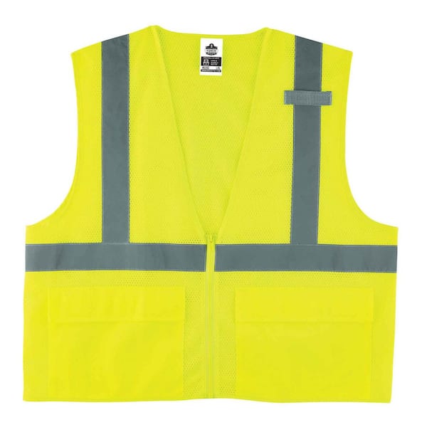 GloWear Class 2 Standard Vest, Mesh, Zip, Large to X-Large, Lime GloWear Class 2 Standard Vest, Mesh, Zip, Large to X-Large, Lime