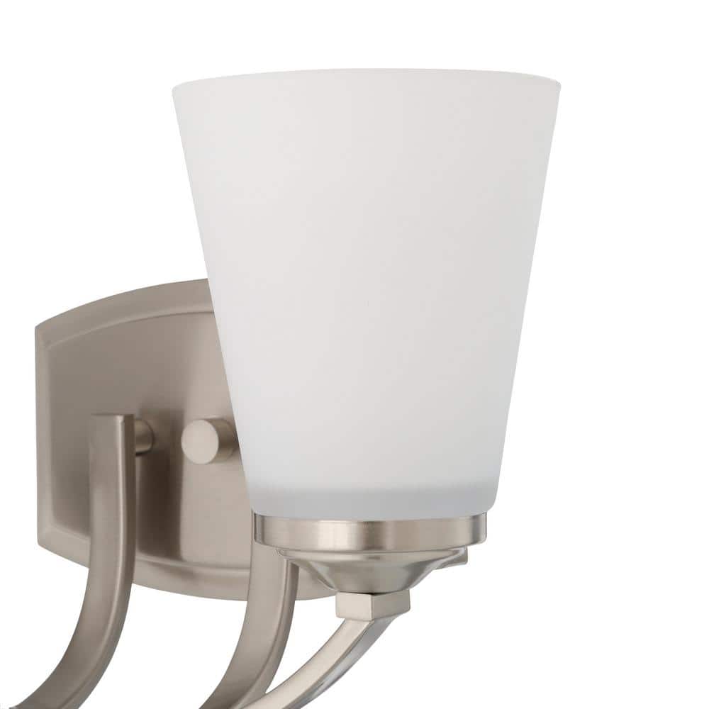 Brushed Nickel 2-Light Dimmable Bathroom Vanity Fixture