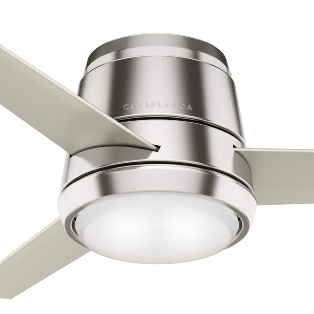 Brushed Nickel 44" Low Profile Ceiling Fan with LED Light