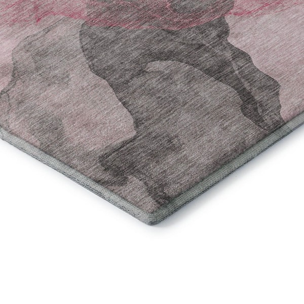 Mayfield Premium Machine Washable Abstract AMF2109 Blush 9 ft. x 12 ft. Area Rug
