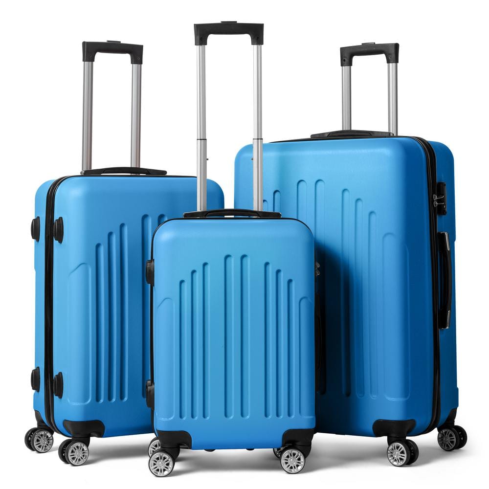 Nested Hardside Luggage Set in Blue 3 Piece TSA Compliant