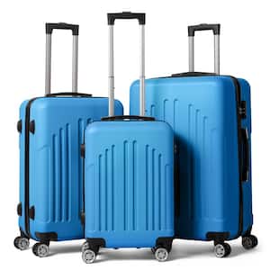 Nested Hardside Luggage Set in Blue, 3 Piece - TSA Compliant