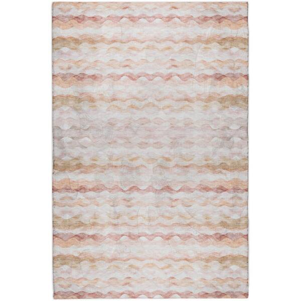 Dream Shag Premium Machine Washable Abstract ADS195 Peach 9 ft. x 12 ft. Area Rug