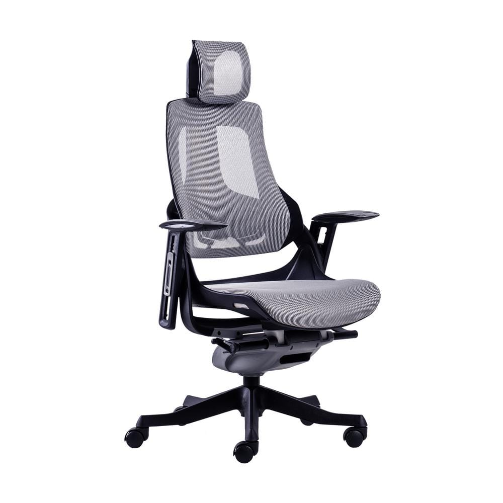 Gray Mesh High Back Executive Swivel Chair with Adjustable Arms