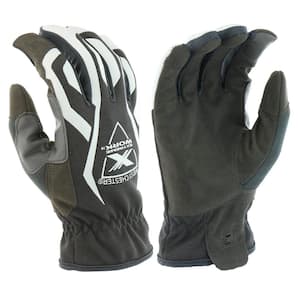 Extreme Work Large Black/Gray Multi-Purpose Performance Synthetic Leather Work Glove with Touch Screen Capability