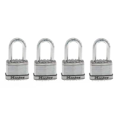 Heavy Duty Outdoor Padlock with Key, 1-3/4 in. Wide, 1-1/2 in. Shackle, 4 Pack