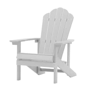 White Plastic Outdoor Patio Adirondack Chair for Outdoor Garden Porch Patio Deck Backyard