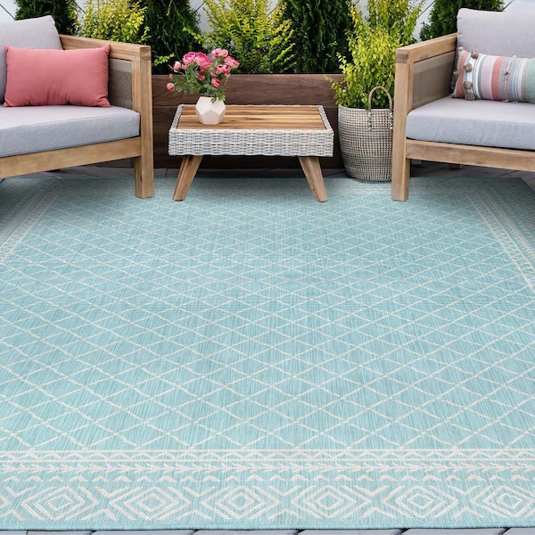 Foss Hobnail Granite 6 ft. x 8 ft. Indoor/Outdoor Area Rug