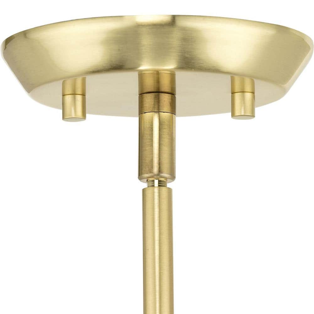 Clarion Satin Brass and Glass Pendant Light