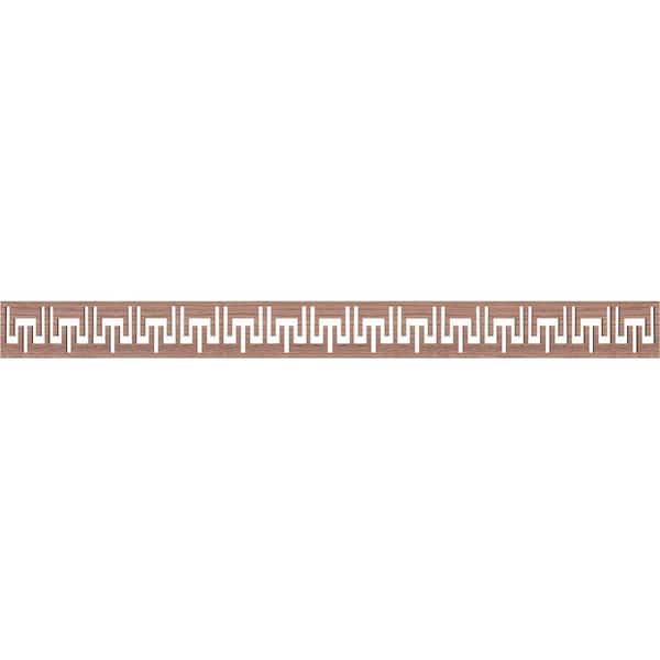 Ekena Millwork Victory Fretwork 0.375 in. D x 46.375 in. W x 4 in. L Walnut Wood Panel Moulding