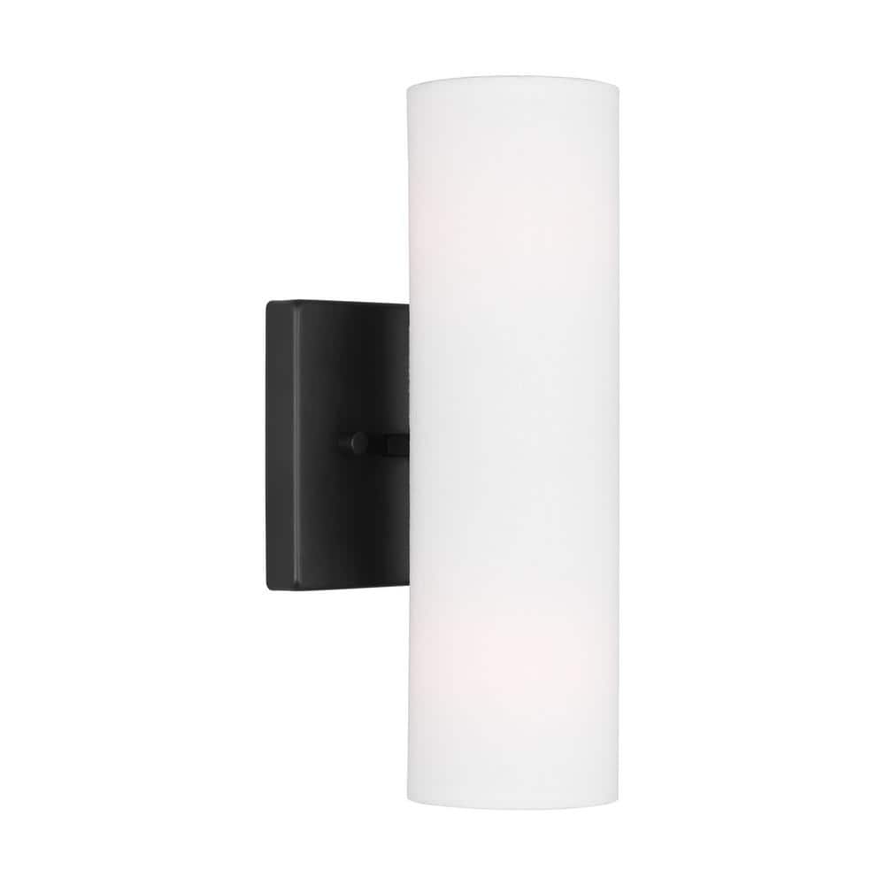 Capalino 12" White Cylinder Modern Vanity Sconce