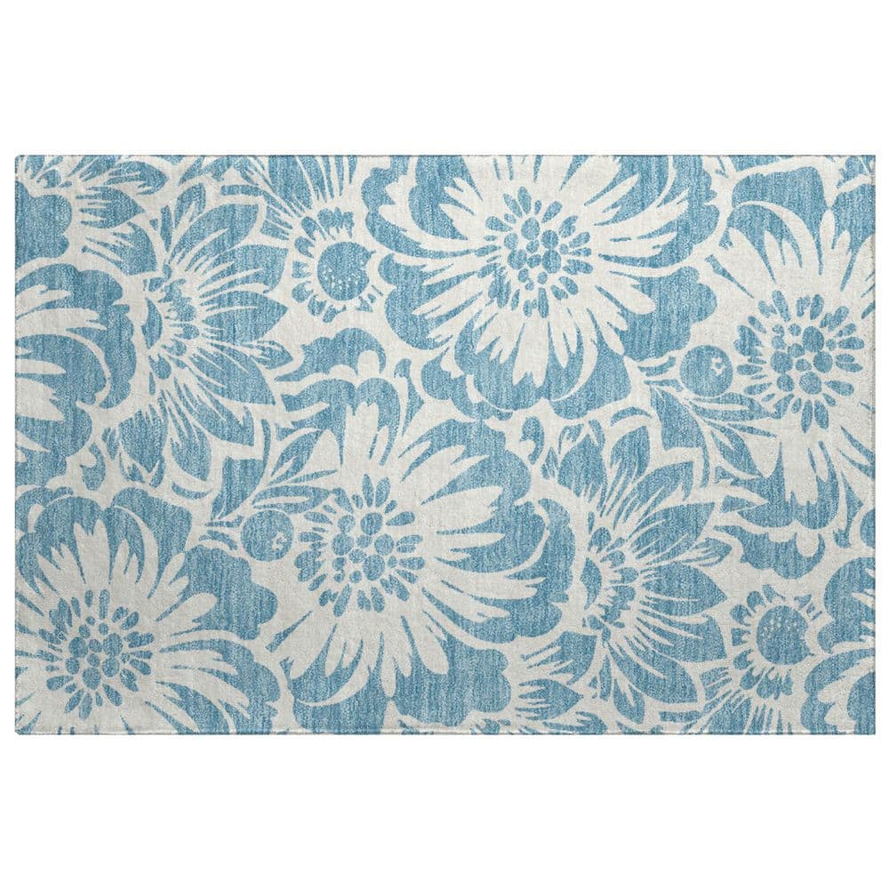 Dream Shag Premium Machine Washable Abstract ADS551 Denim 3 ft. x 4 ft. Area Rug price history on PriceWatchPro