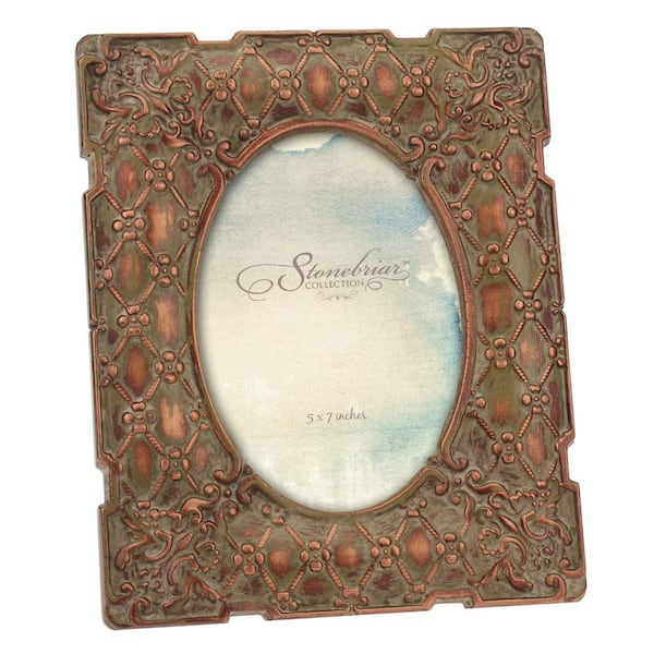 Stonebriar Collection 1-Opening 5 in. x 7 in. Gold Weathered Vintage Inspired Picture Frame
