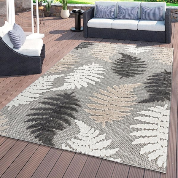 World Rug Gallery Seville Floral Leaves Indoor/Outdoor Area Rug - Multi 7'10 x 10