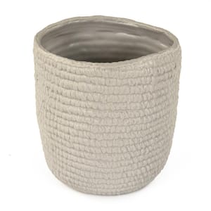 Small Grey Cross Weave Vase