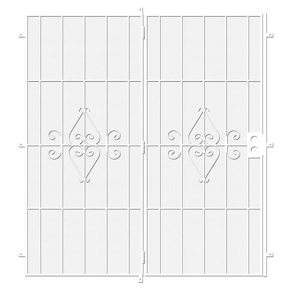 Unique Home Designs Su Casa 60 in. x 80 in. White Projection Mount Outswing Steel Patio Security Door with Expanded Metal Screen