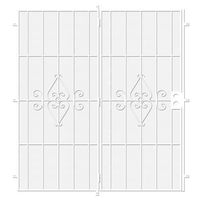 Su Casa 72 in. x 80 in. White Projection Mount Outswing Steel Patio Security Door with Expanded Metal Screen