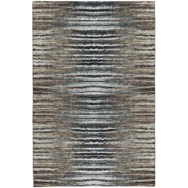 Dream Shag Premium Machine Washable Abstract ADS604 Brown 5 ft. x 7 ft. 6 in. Area Rug