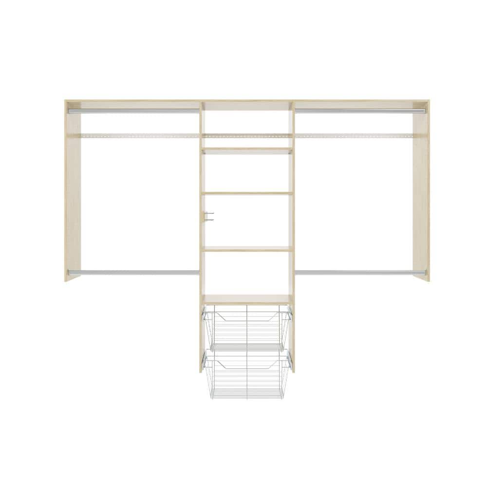 Closet Evolution 48 in. W 96 in. W Harvest Grain Entryway Wood Closet System HG46 The Home Depot