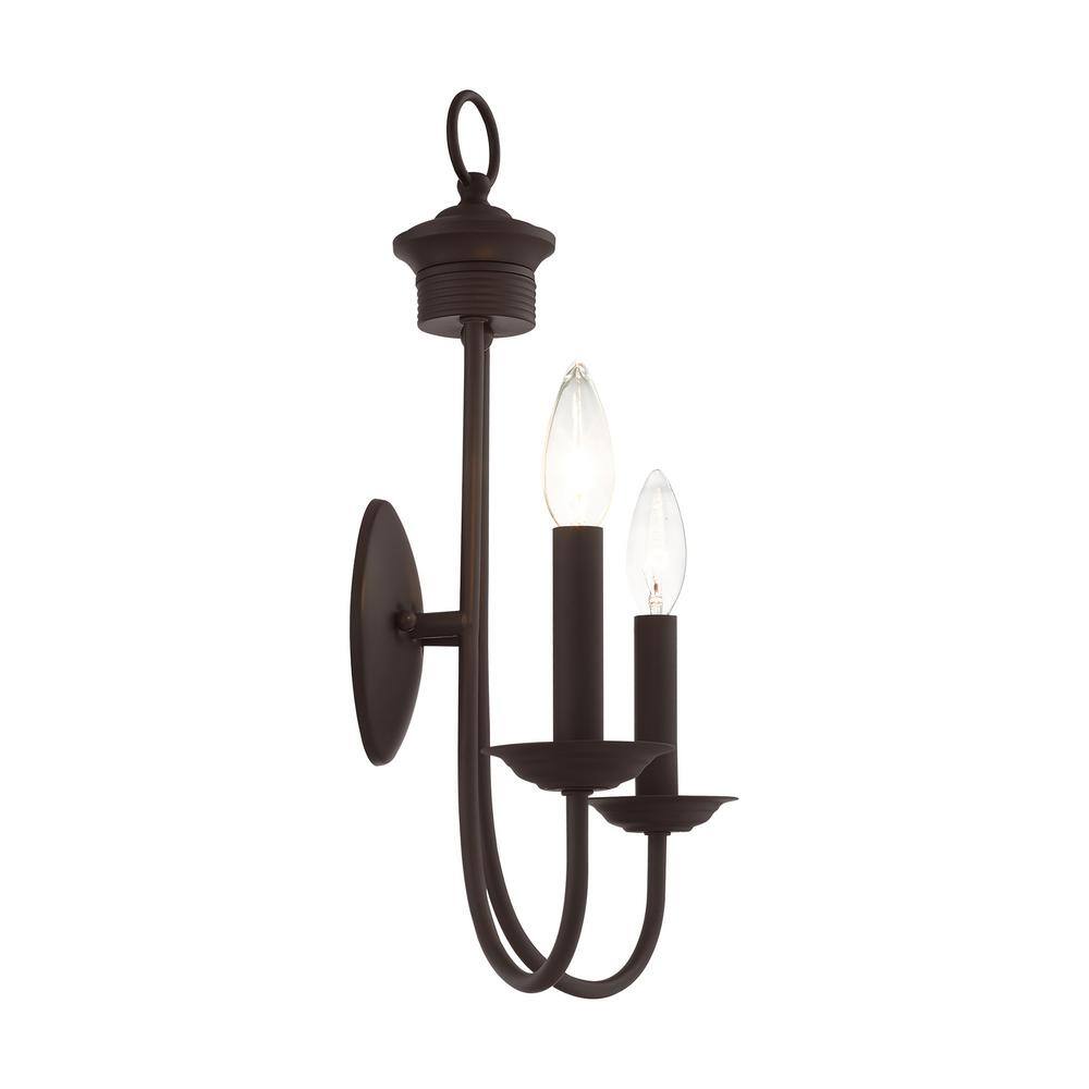 Estate Elegant Bronze 2-Light Wall Sconce with Steel Finish