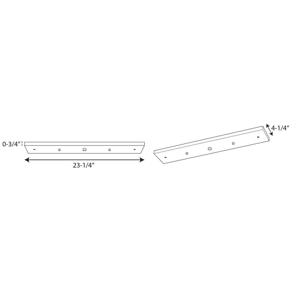 Brushed Nickel Linear Pendant Canopy for 2-3 Lights