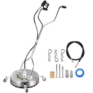 24 in. Surface Cleaner 4000 PSI Stainless Steel Rotating Surface Cleaner Fit for 3/8 in. Quick Connector 3 Nozzles