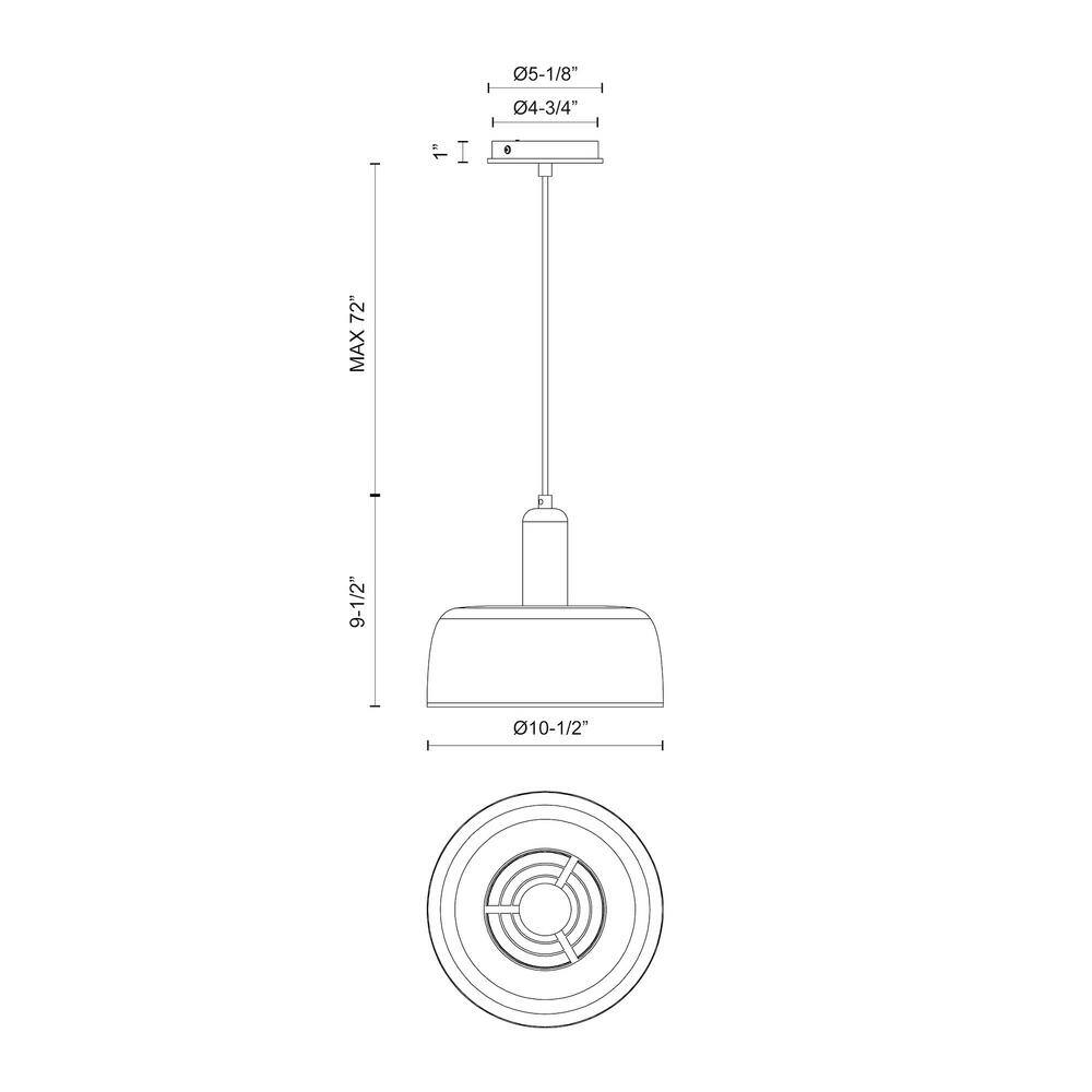 Adriano Matte Black and White Aluminum Drum Pendant Light