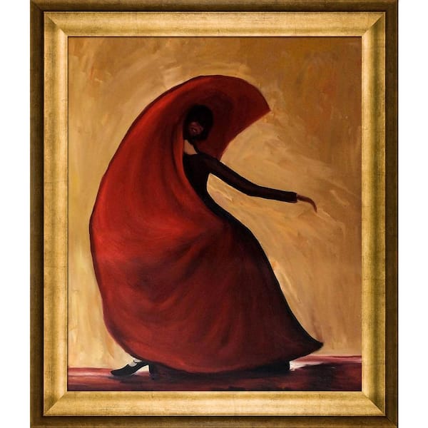 LA PASTICHE Flamenco Reproduction by Justyna Kopania Athenian Gold Framed People Oil Painting Art Print 25 in. x 29 in.