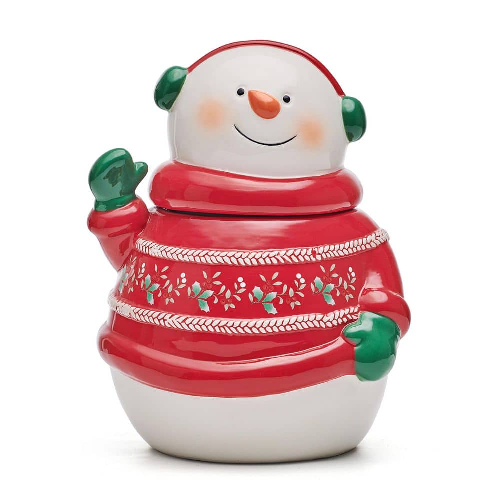 Winterberry 1-Piece Clay Snowman with Sweater Cookie Jar 10 In. price history on PriceWatchPro