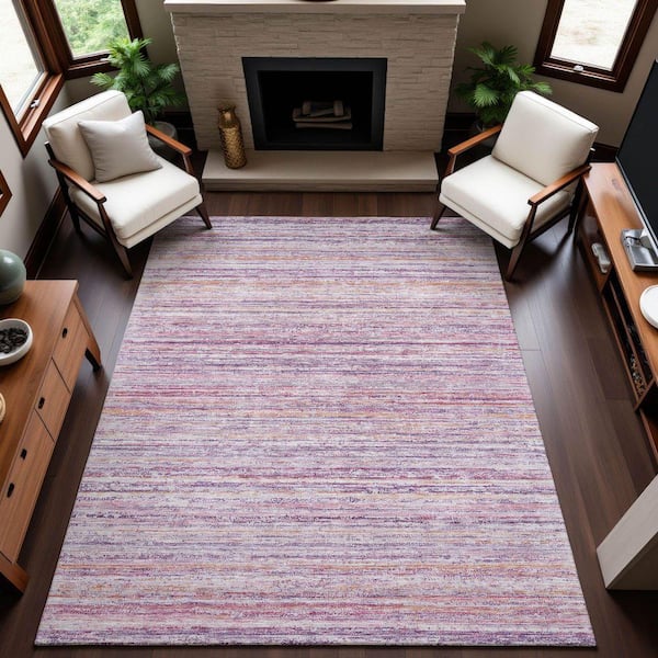 Mayfield Premium Machine Washable Abstract AMF1239 Mauve 5 ft. x 7 ft. 6 in. Area Rug