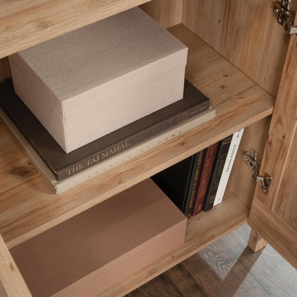 Khaki Pine Adjustable Kids Bookcase with Doors