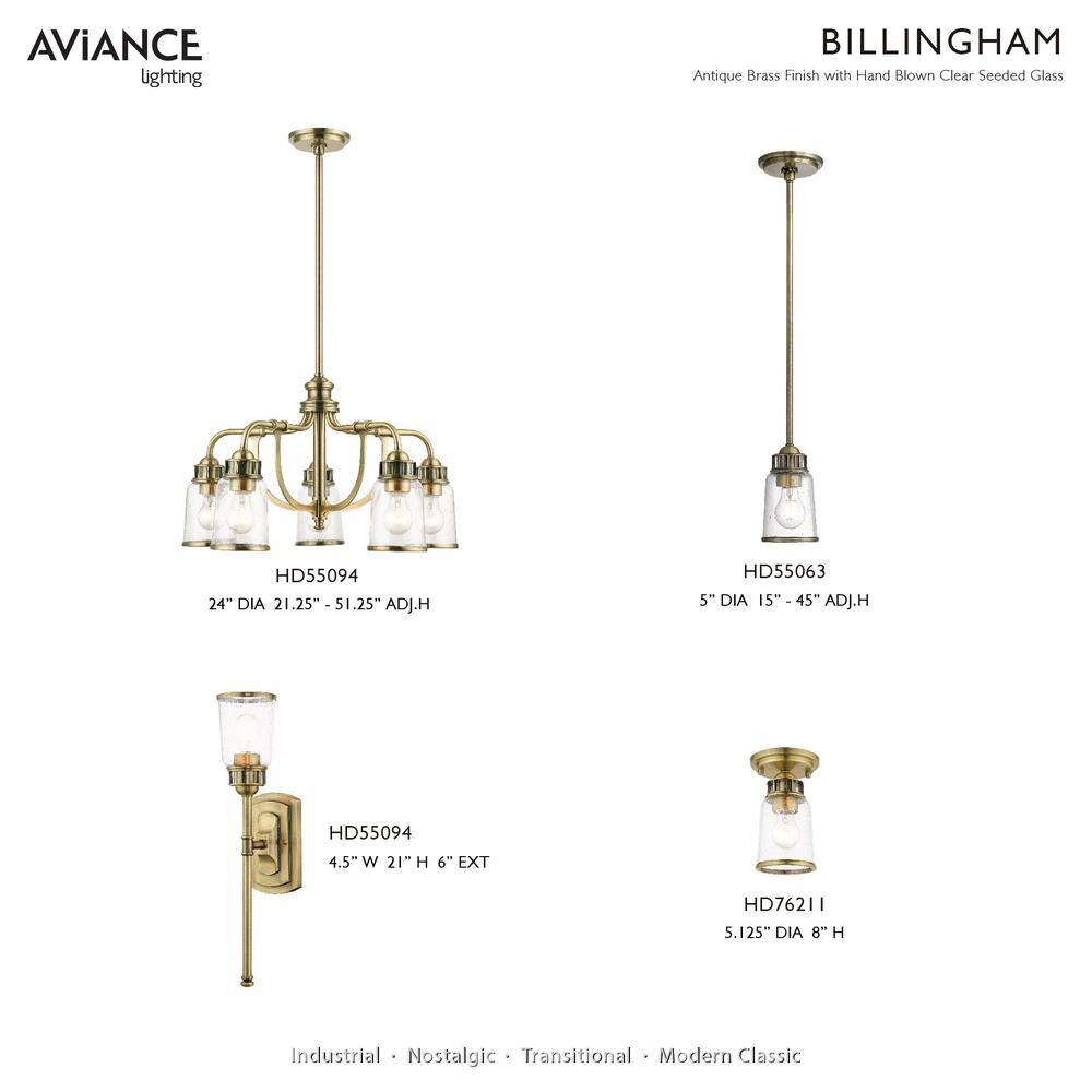 Antique Brass Seeded Glass 1-Light Sconce
